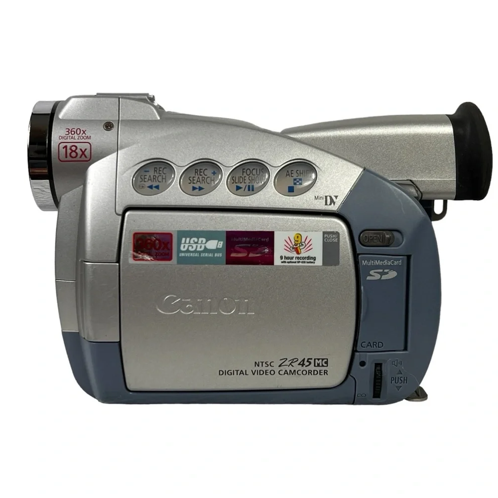 Canon Digital Video Mini Camcorder ZR45 MC UNTESTED No Battery 18X Zoom